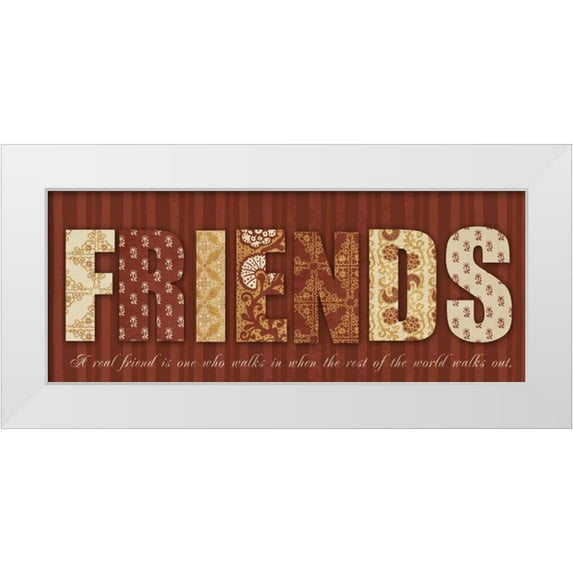 Greene, Taylor 14x8 White Modern Wood Framed Museum Art Print Titled - FRIENDS