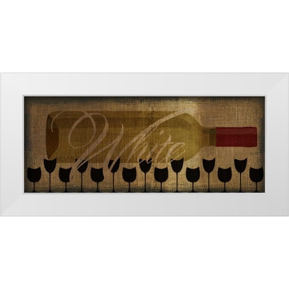 Greene, Taylor 14x8 White Modern Wood Framed Museum Art Print Titled - WHITE WINE HORIZONTAL