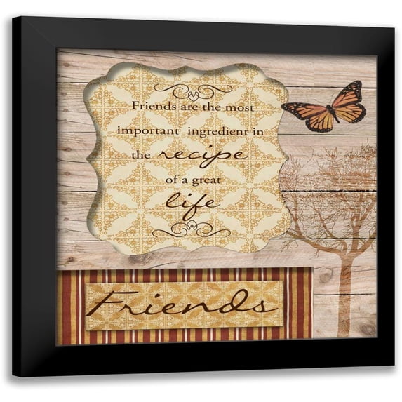Greene, Taylor 15x15 Black Modern Framed Museum Art Print Titled - Friends Are The Best