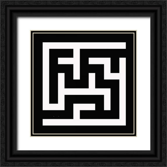 Greene, Taylor 15x15 Black Ornate Wood Framed with Double Matting Museum Art Print Titled - LABYRINTH I A