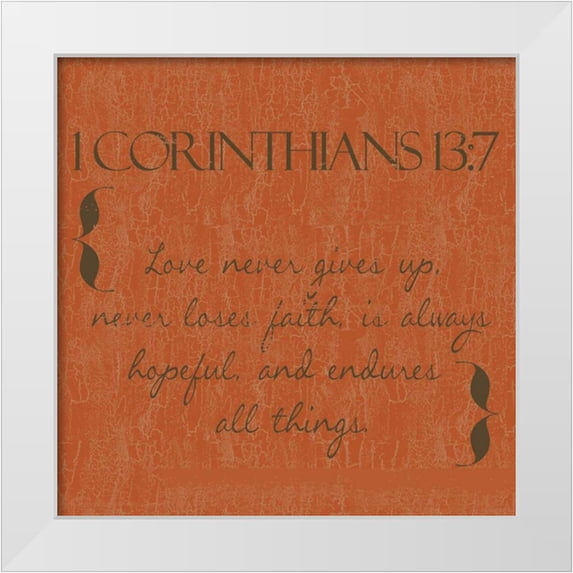 Greene, Taylor 15x15 White Modern Wood Framed Museum Art Print Titled - Love in Orange