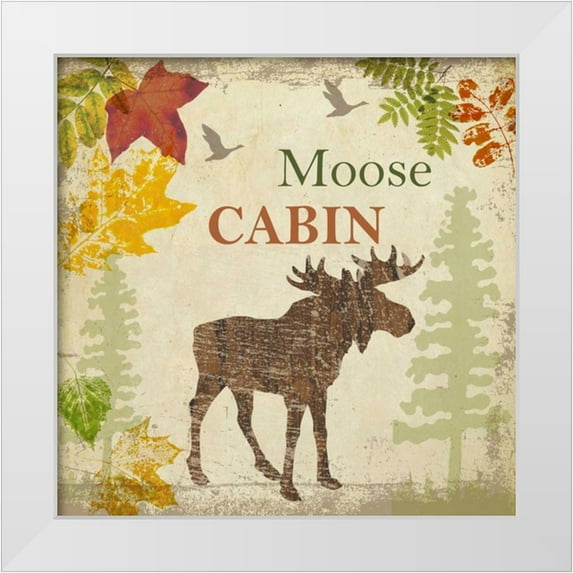Greene, Taylor 15x15 White Modern Wood Framed Museum Art Print Titled - MOOSE CABIN