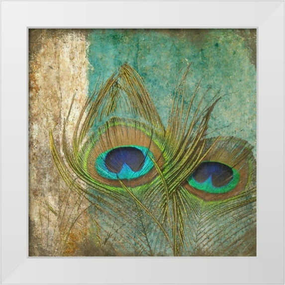 Greene, Taylor 15x15 White Modern Wood Framed Museum Art Print Titled - Peacock 1