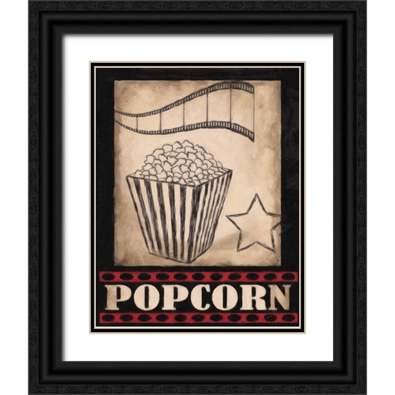 Greene, Taylor 15x18 Black Ornate Wood Framed with Double Matting Museum Art Print Titled - VINTAGE POPCORN