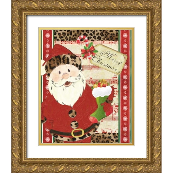 Greene, Taylor 15x18 Gold Ornate Wood Framed with Double Matting Museum Art Print Titled - CHEETAH SANTA