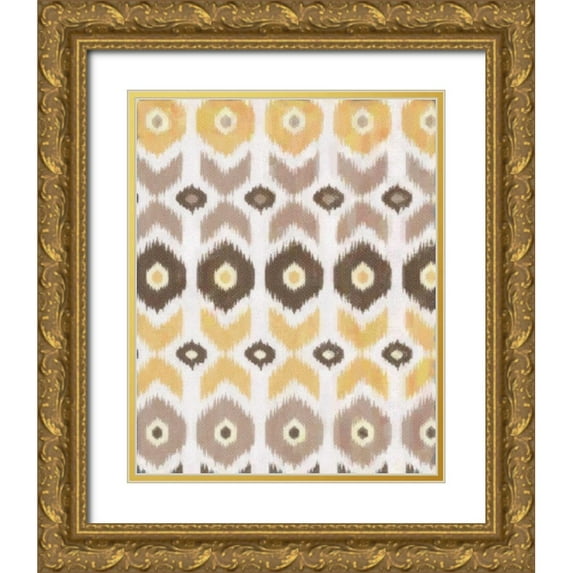 Greene, Taylor 15x18 Gold Ornate Wood Framed with Double Matting Museum Art Print Titled - IKAT EARTH II