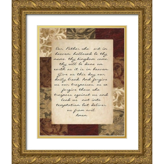 Greene, Taylor 15x18 Gold Ornate Wood Framed with Double Matting Museum Art Print Titled - OUR FATHER
