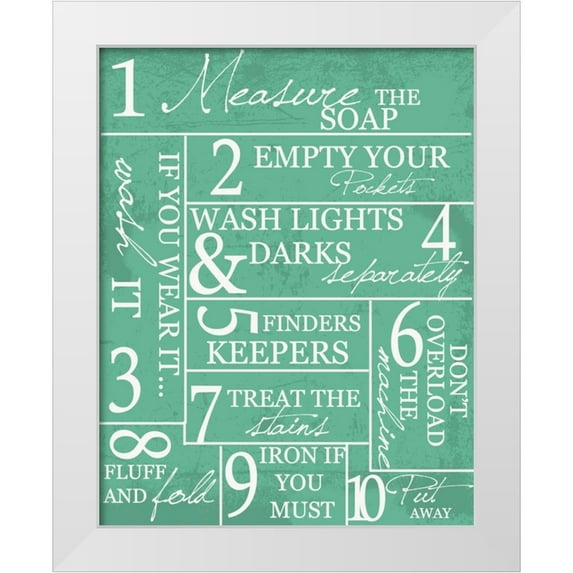 Greene, Taylor 15x18 White Modern Wood Framed Museum Art Print Titled - LAUNDRY RULES