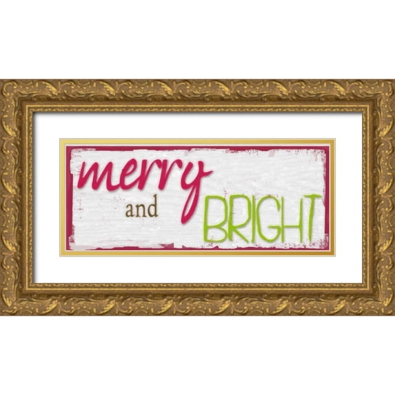 Greene, Taylor 18x10 Gold Ornate Wood Framed with Double Matting Museum Art Print Titled - Merry And Bright