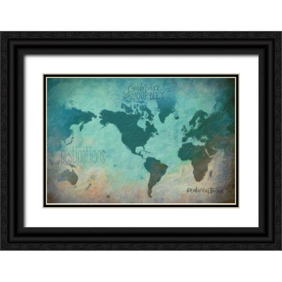 Greene, Taylor 18x13 Black Ornate Wood Framed with Double Matting Museum Art Print Titled - Destinations