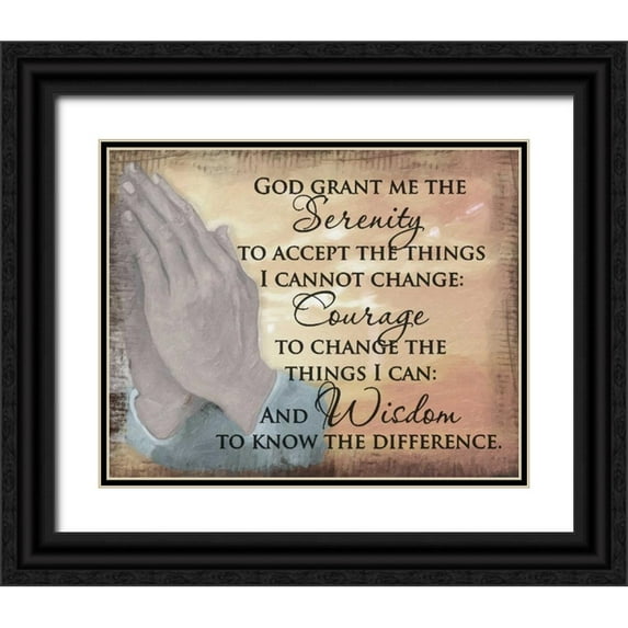 Greene, Taylor 18x15 Black Ornate Wood Framed with Double Matting Museum Art Print Titled - PRAYING HANDS C