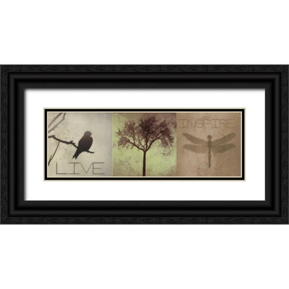 Greene, Taylor 18x9 Black Ornate Wood Framed with Double Matting Museum Art Print Titled - SIlhouette Beauty F
