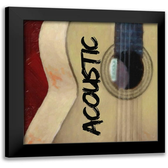 Greene, Taylor 20x20 Black Modern Framed Museum Art Print Titled - ACOUSTIC GUITAR