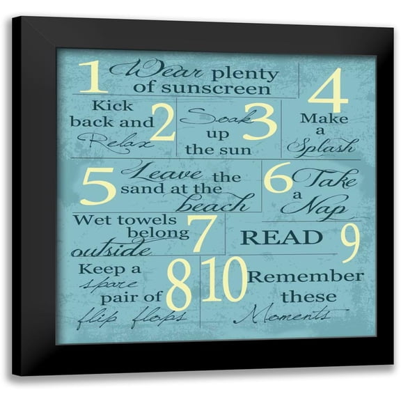 Greene, Taylor 20x20 Black Modern Framed Museum Art Print Titled - BLUE SUMMER RULES 2