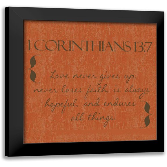 Greene, Taylor 20x20 Black Modern Framed Museum Art Print Titled - Love in Orange