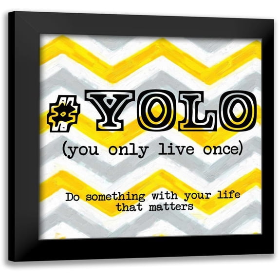 Greene, Taylor 20x20 Black Modern Framed Museum Art Print Titled - YOLO