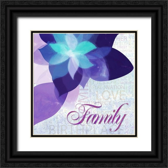 Greene, Taylor 20x20 Black Ornate Wood Framed with Double Matting Museum Art Print Titled - Watercolor Family