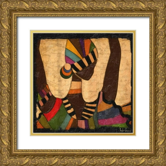 Greene, Taylor 20x20 Gold Ornate Wood Framed with Double Matting Museum Art Print Titled - ETHNIC ELEGANCE II