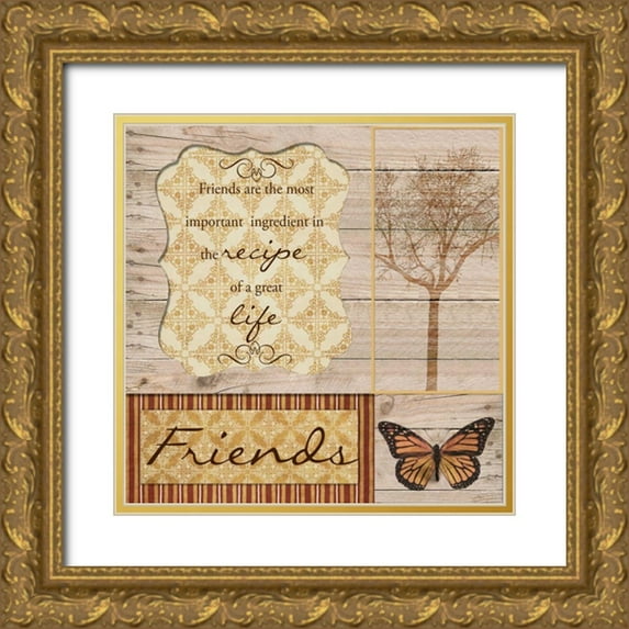 Greene, Taylor 20x20 Gold Ornate Wood Framed with Double Matting Museum Art Print Titled - FRIENDS ARE THE BEST