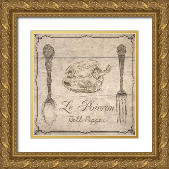 Greene, Taylor 20x20 Gold Ornate Wood Framed with Double Matting Museum Art Print Titled - VINTAGE BELL PEPPER