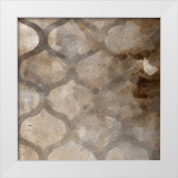Greene, Taylor 20x20 White Modern Wood Framed Museum Art Print Titled - Metalic Ogee I