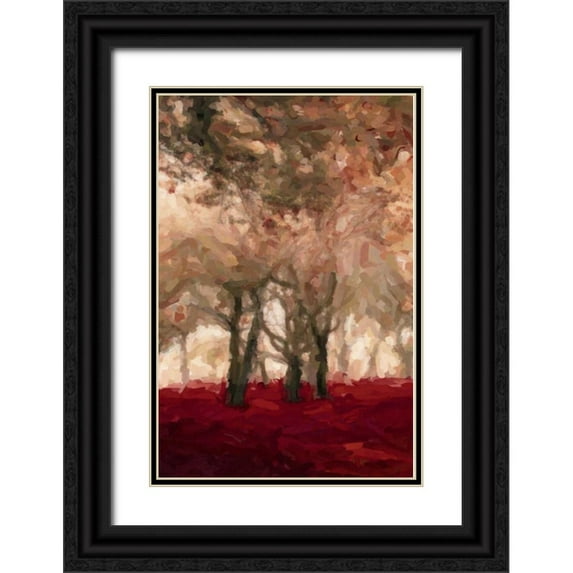 Greene, Taylor 23x32 Black Ornate Wood Framed with Double Matting Museum Art Print Titled - Crimson Forest Floor A3