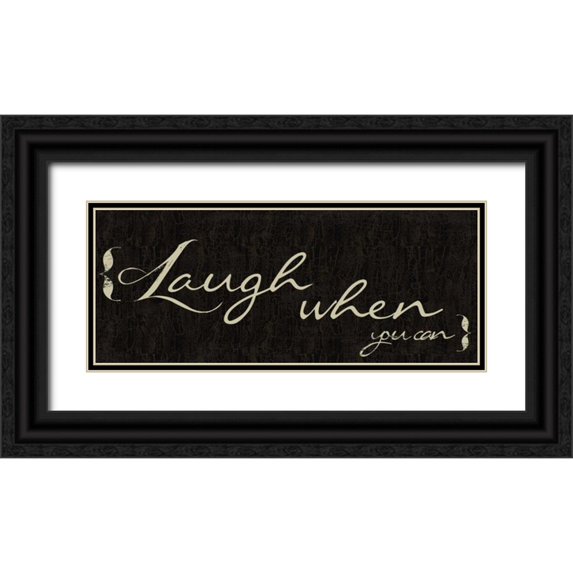Greene, Taylor 24x12 Black Ornate Wood Framed with Double Matting Museum Art Print Titled - Laugh When You Can