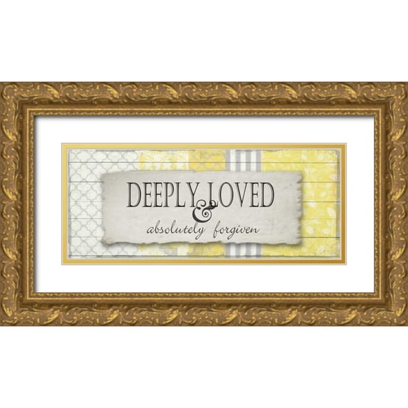 Greene, Taylor 24x12 Gold Ornate Wood Framed with Double Matting Museum Art Print Titled - Deeply Loved