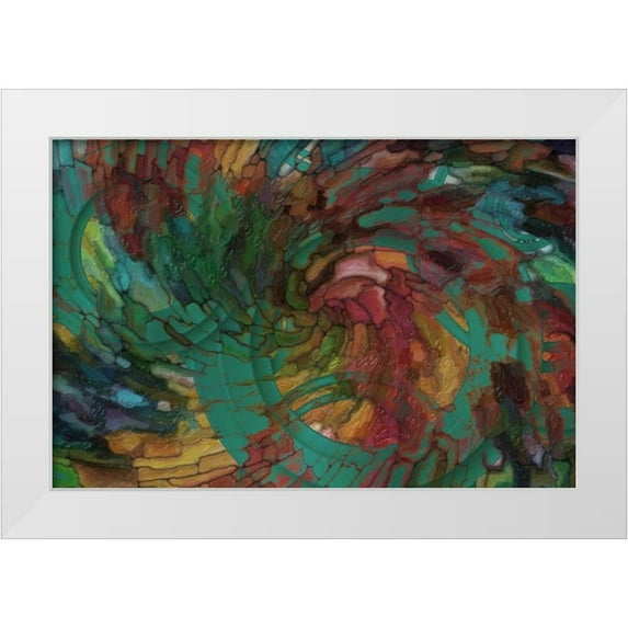 Greene, Taylor 24x17 White Modern Wood Framed Museum Art Print Titled - Abstract Mosaic