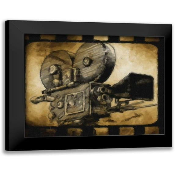 Greene, Taylor 24x20 Black Modern Framed Museum Art Print Titled - MOVIE CAMERA