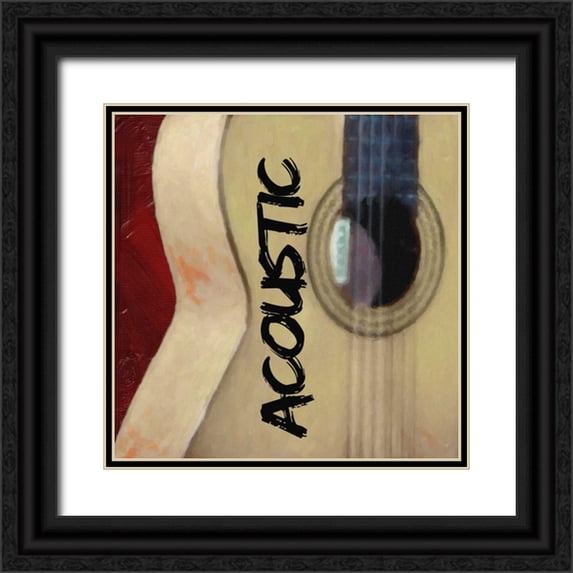 Greene, Taylor 26x26 Black Ornate Wood Framed with Double Matting Museum Art Print Titled - ACOUSTIC GUITAR