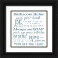thumbnail image 1 of Greene, Taylor 26x26 Black Ornate Wood Framed with Double Matting Museum Art Print Titled - Bathroom Rules White, 1 of 4