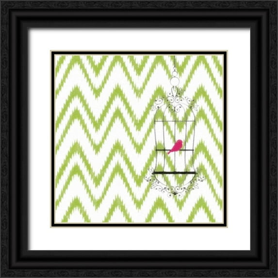 Greene, Taylor 26x26 Black Ornate Wood Framed with Double Matting Museum Art Print Titled - CHEVRON BIRD