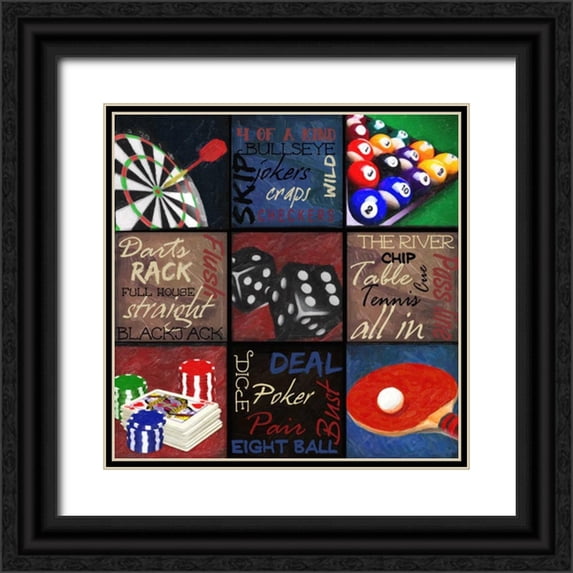 Greene, Taylor 26x26 Black Ornate Wood Framed with Double Matting Museum Art Print Titled - GAMING 9 PATCH