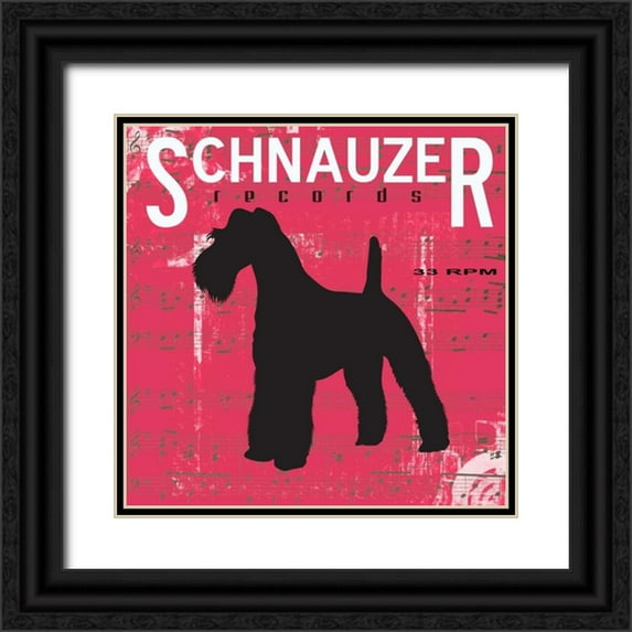 Greene, Taylor 26x26 Black Ornate Wood Framed with Double Matting Museum Art Print Titled - Schnauzer