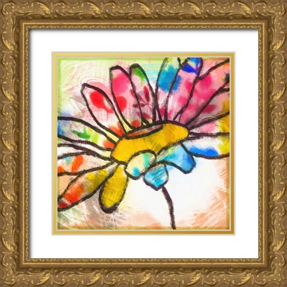 Greene, Taylor 26x26 Gold Ornate Wood Framed with Double Matting Museum Art Print Titled - Daisy Show I