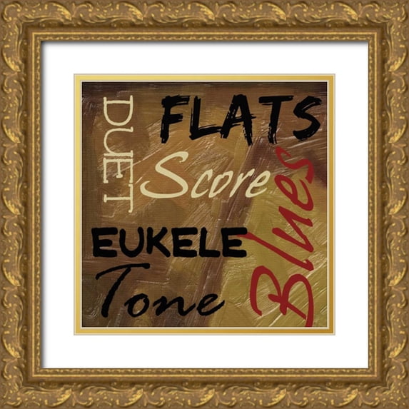 Greene, Taylor 26x26 Gold Ornate Wood Framed with Double Matting Museum Art Print Titled - JAM SESSION II-NO BLUR 8