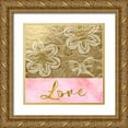 thumbnail image 1 of Greene, Taylor 26x26 Gold Ornate Wood Framed with Double Matting Museum Art Print Titled - Love Golden Flowers, 1 of 4