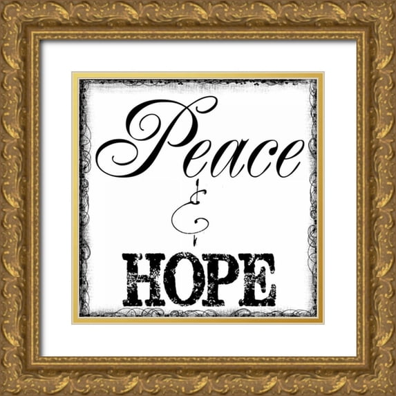 Greene, Taylor 26x26 Gold Ornate Wood Framed with Double Matting Museum Art Print Titled - PEACE AND HOPE
