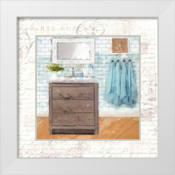 Greene, Taylor 26x26 White Modern Wood Framed Museum Art Print Titled - Modern Bath I