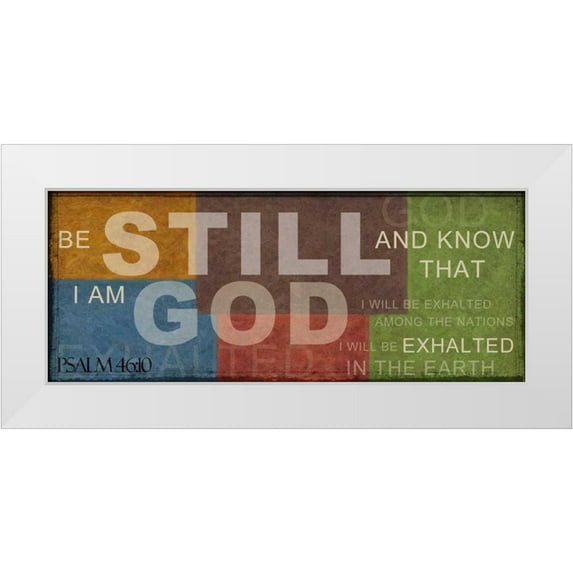 Greene, Taylor 32x15 White Modern Wood Framed Museum Art Print Titled - BE STILL B