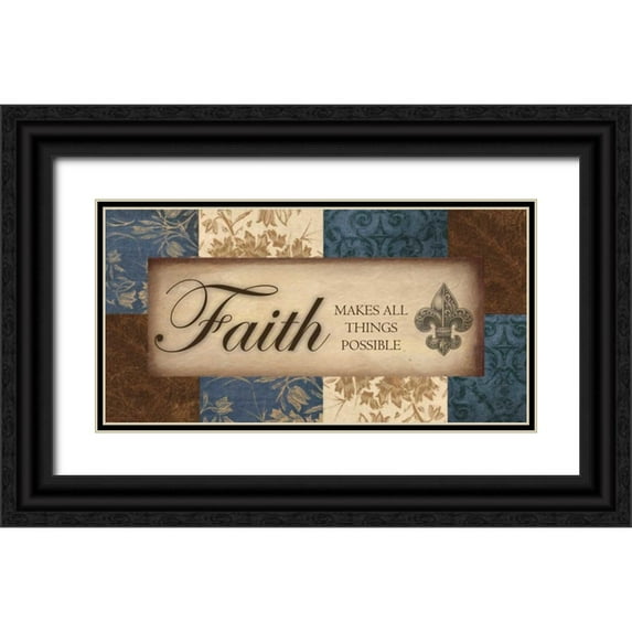 Greene, Taylor 32x18 Black Ornate Wood Framed with Double Matting Museum Art Print Titled - FAITH