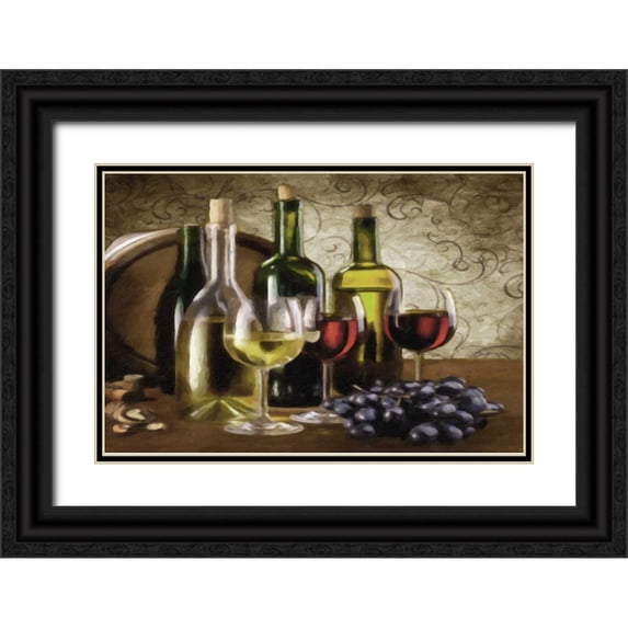 Greene, Taylor 32x23 Black Ornate Wood Framed with Double Matting Museum Art Print Titled - Vino