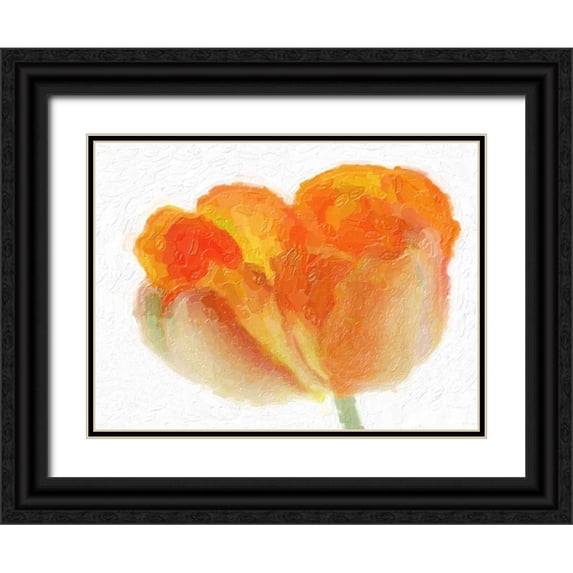 Greene, Taylor 32x25 Black Ornate Wood Framed with Double Matting Museum Art Print Titled - Tulip Tango