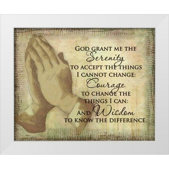 Greene, Taylor 32x26 White Modern Wood Framed Museum Art Print Titled - PRAYING HANDS