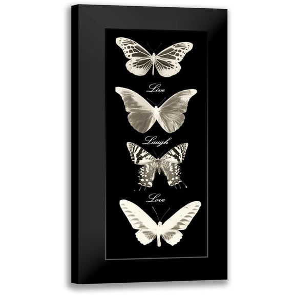 Greene, Taylor 8x14 Black Modern Framed Museum Art Print Titled - Live Laugh Love Butterflies