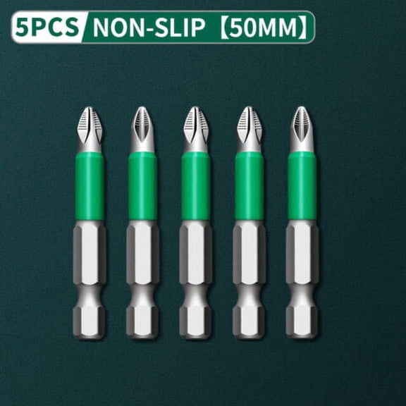 Greener 5x 2" PH2 Anti Slip Magnetic Heavy Duty #2 Screw Driver Bit Quick Release 1/4 Hex Shank 6"