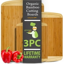 Greener Chef Bamboo Chopping Board Set – 3PC Premium Wood Cutting Board Set