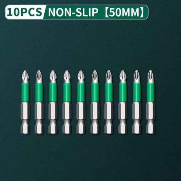 Greener Pack of 10  Anti Slip 2" Magnetic Heavy Duty #2 Screw Driver Bit Quick Release 1/4 Hex Shank Heavy Duty