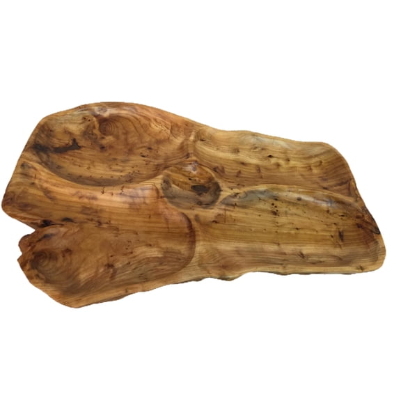 Greener Valley Live Edge Large Divided Serving Platter - DPL (Extra-Large - 20-21", 5 Sections)